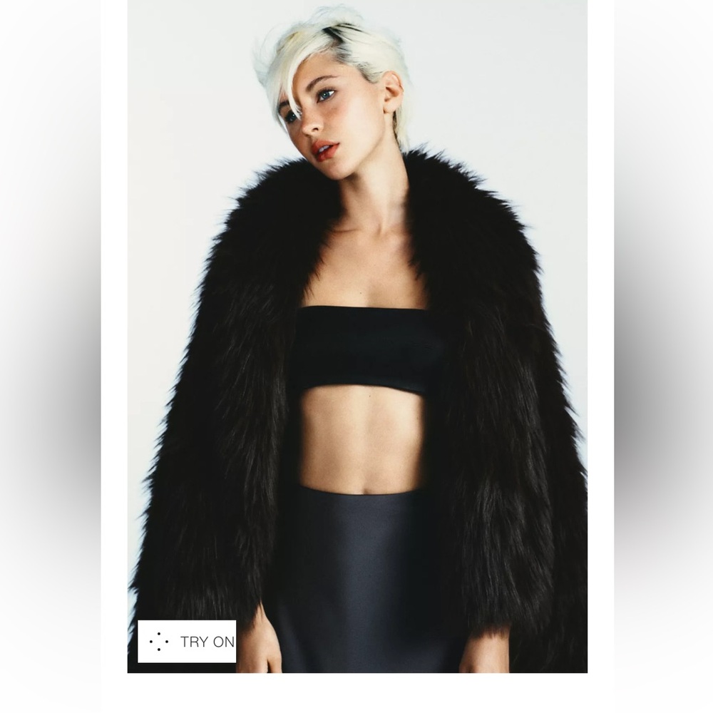 Zara Women's Dark Brown Short Fur Jacket - Picture 2 of 12